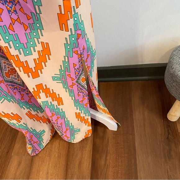 Pink Owl Aztec Print Strapless Maxi Dress Size Medium New With Tags - Picture 8 of 10